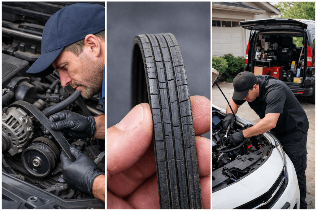 Serpentine belt inspection and replacement process